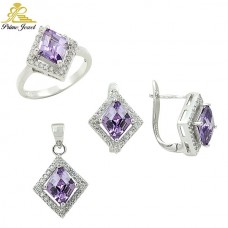 Gümüş zirkon taşlı set